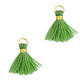 Mini Quaste 1.2cm - Gold-jungle green